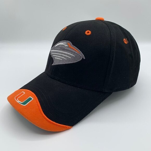 Miami Hurricanes NCAA Black Captivating Headgear Strapback Hat - Picture 1 of 6